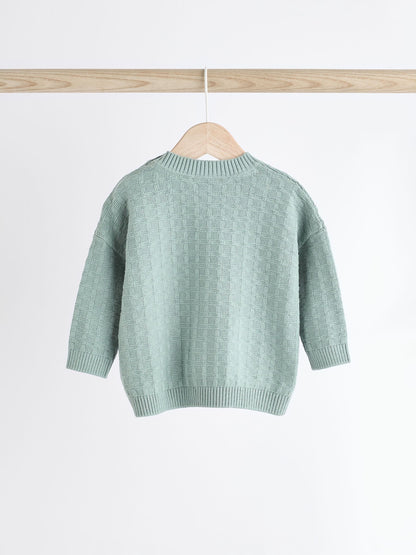 Mineral Baby Textured Knitted 100% Cotton Jumper and Leggings Set (0mths-3yrs)