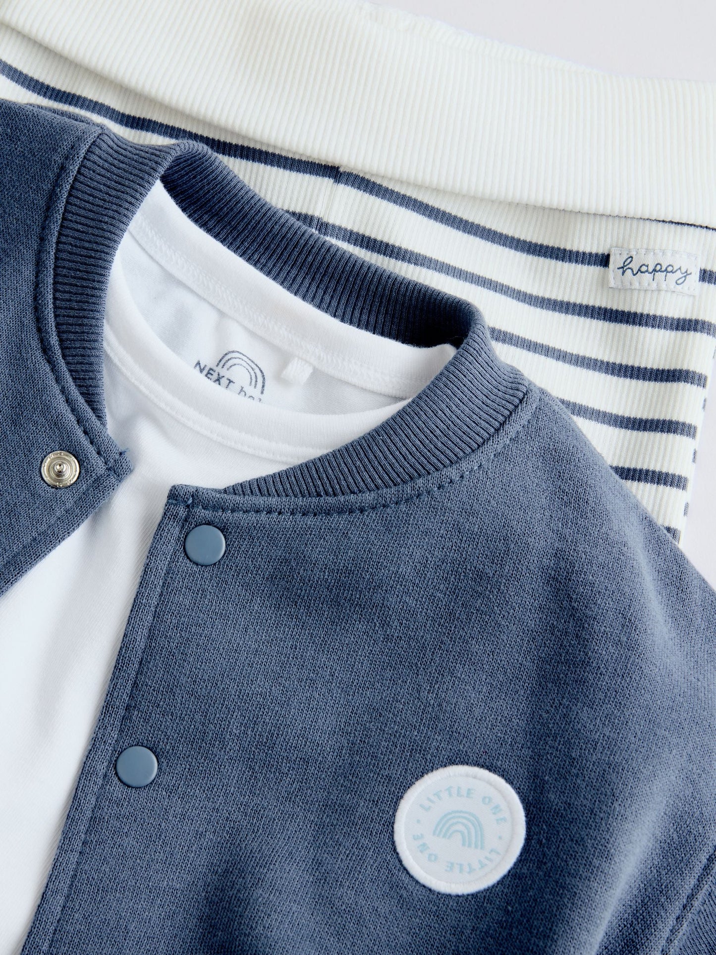 Blue Stripe Baby Jersey Jacket, Bodysuit and Leggings 3 Piece Set (0mths-2yrs)