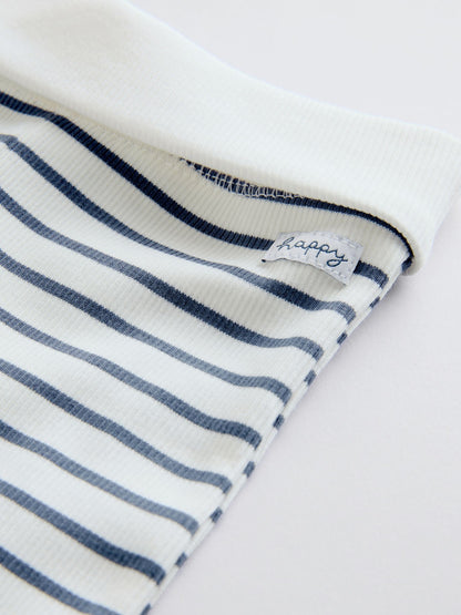 Blue Stripe Baby Jersey Jacket, Bodysuit and Leggings 3 Piece Set (0mths-2yrs)