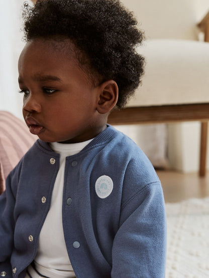 Blue Stripe Baby Jersey Jacket, Bodysuit and Leggings 3 Piece Set (0mths-2yrs)