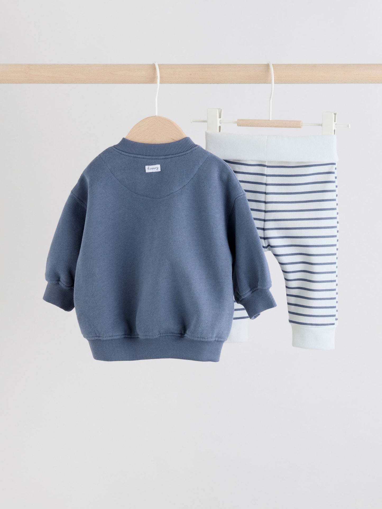 Blue Stripe Baby Jersey Jacket, Bodysuit and Leggings 3 Piece Set (0mths-2yrs)