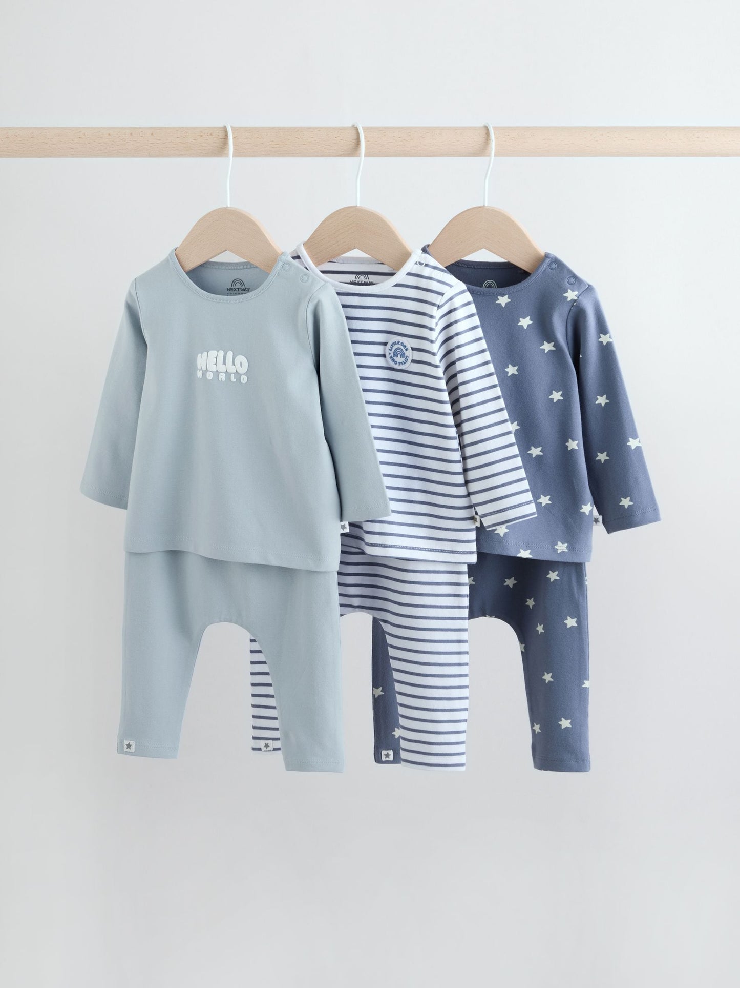 Blue Hello World Tops and Leggings 6 Piece Baby Set (0mths-3yrs) image 1