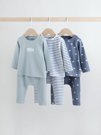 Blue Hello World Tops and Leggings 6 Piece Baby Set (0mths-3yrs) image 1