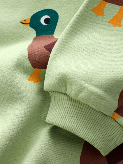 Dsiney Kidz - Green Ducks All Over Printed Crew Neck Sweat Top (3mths-7yrs) image 4