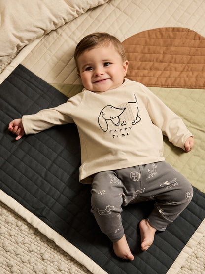 Monochrome Dog Baby Top and Leggings Set 2 Piece (0mths-3yrs) image 1
