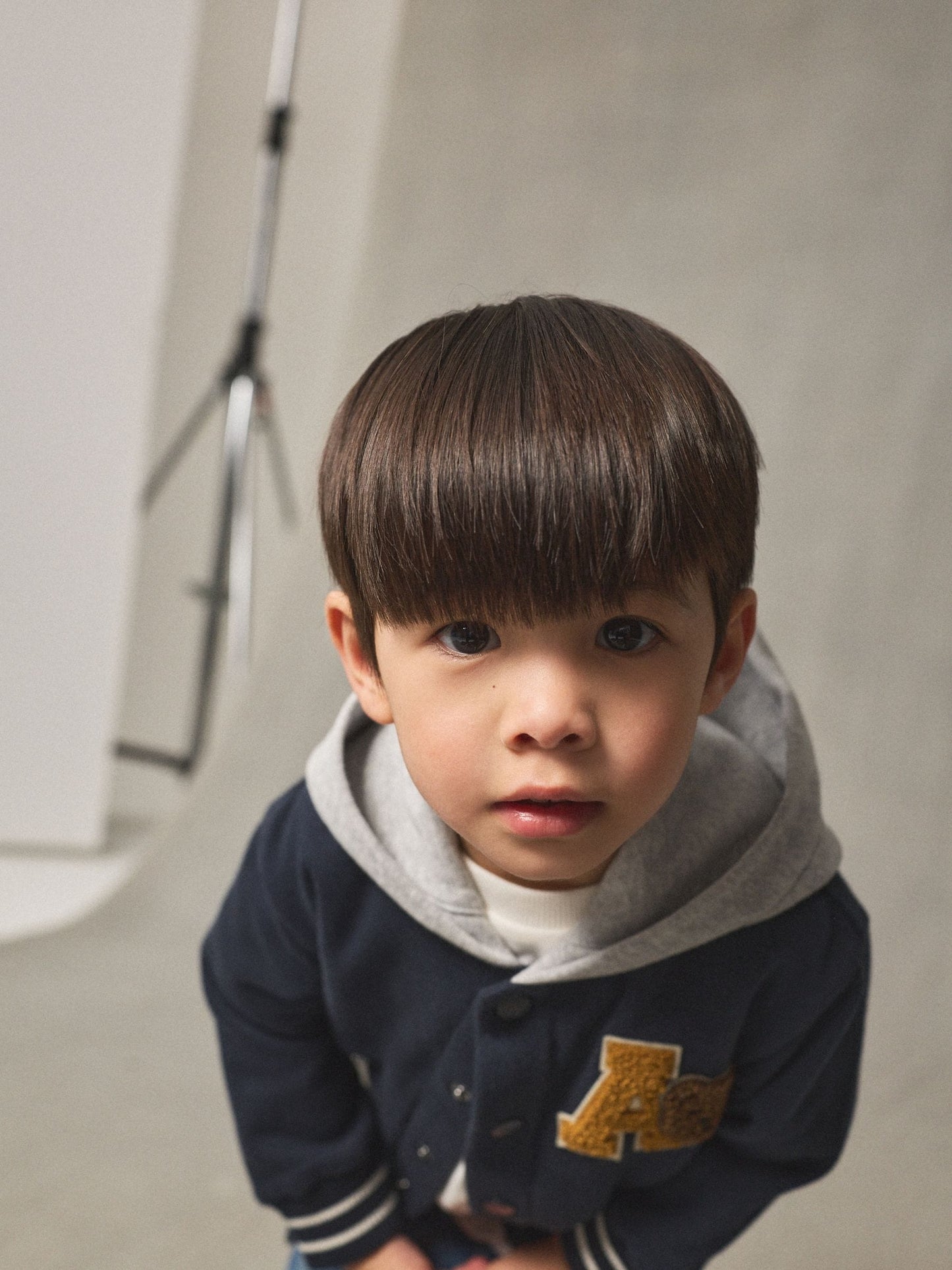 Navy Blue Bear Jersey Bomber Jacket (3mths-7yrs)