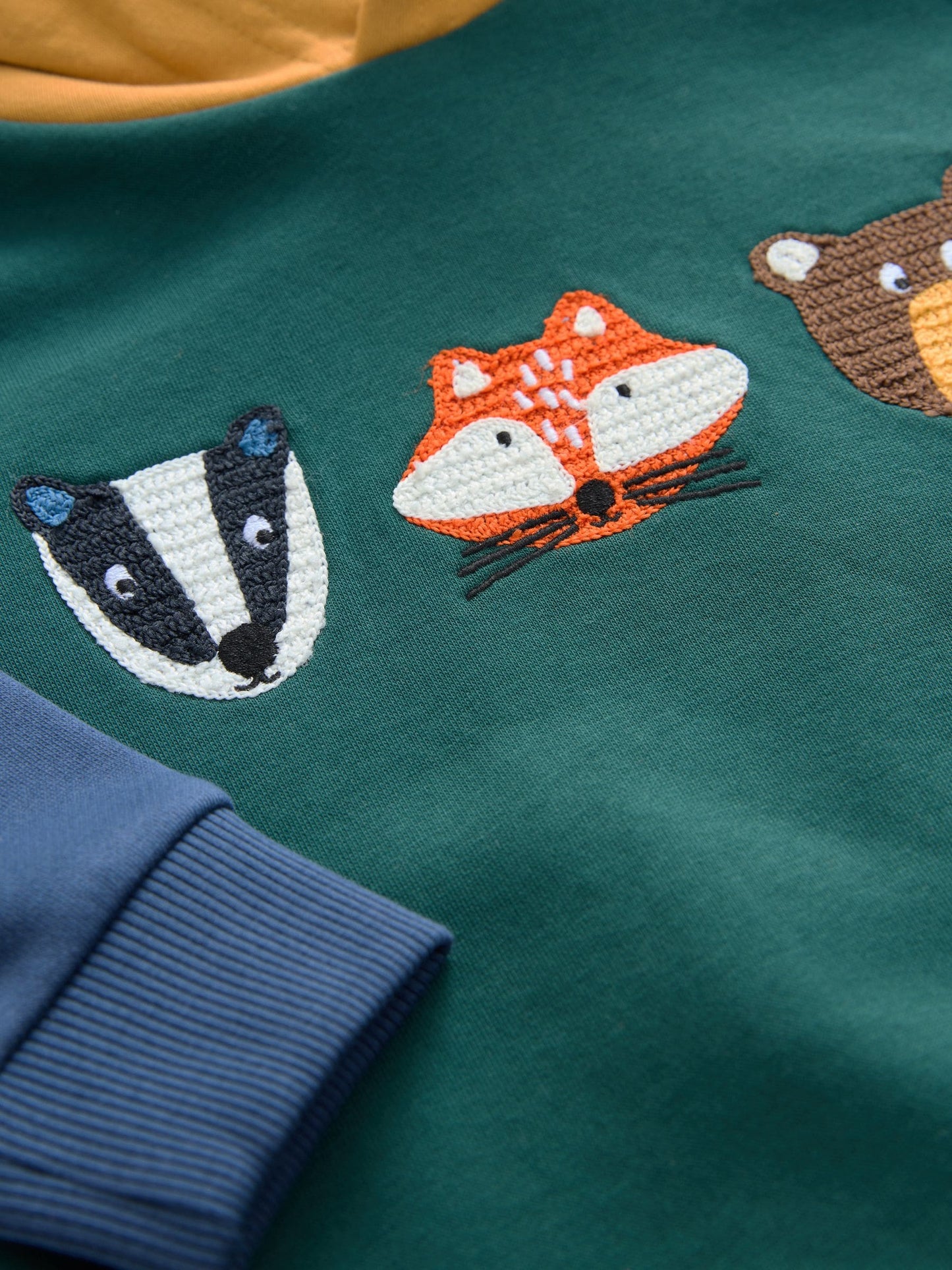 Green Colourblock Long Sleeve Printed Hoodie (3mths-7yrs)