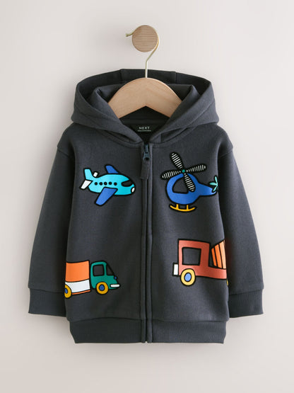 Navy Zip Through Hoodie (3mths-7yrs)