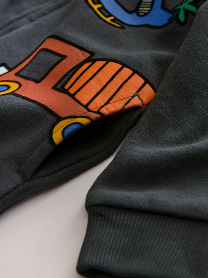 Navy Zip Through Hoodie (3mths-7yrs)