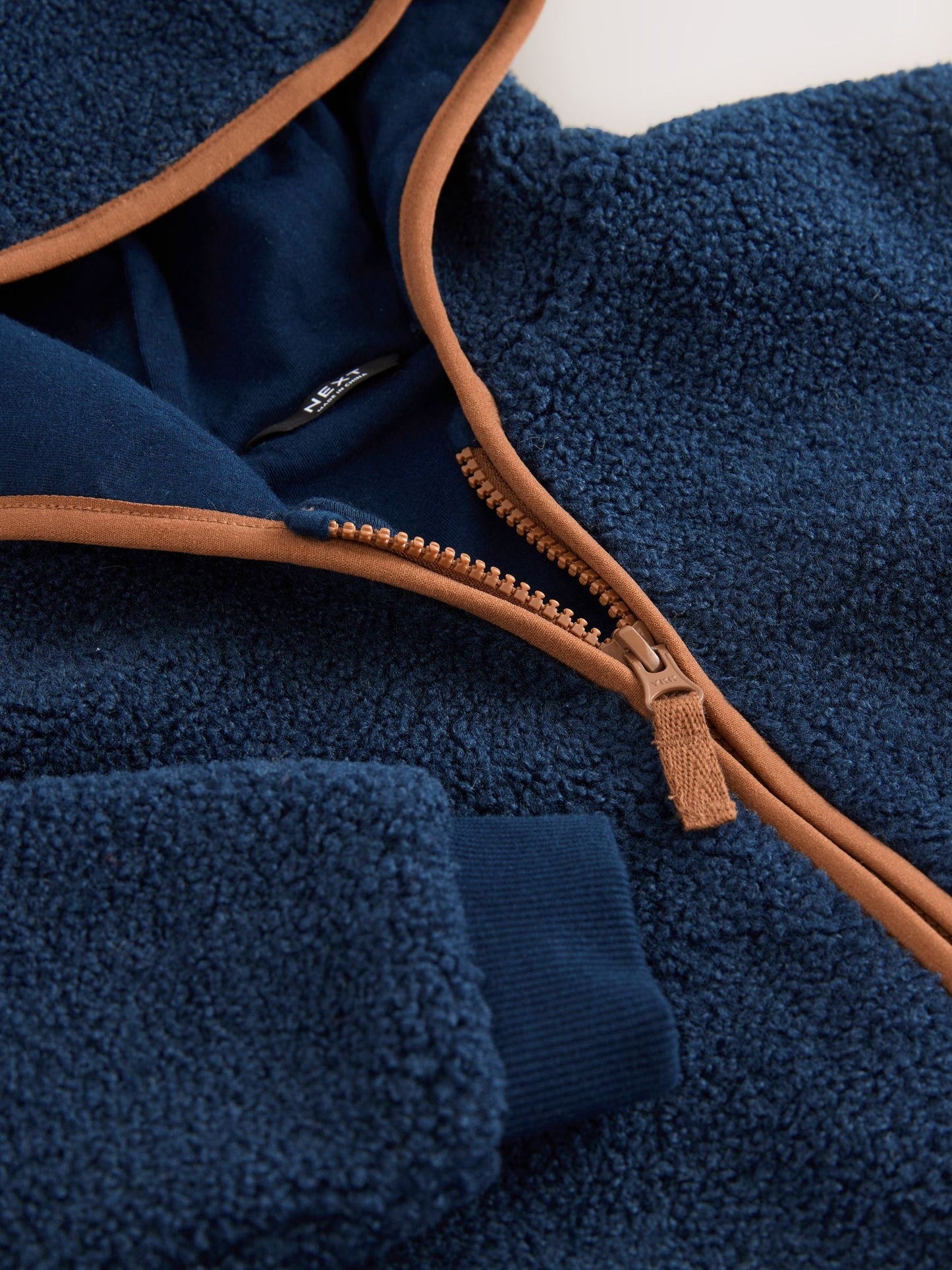 Navy Blue Hooded Fleece Zip Through Jacket (3mths-7yrs)