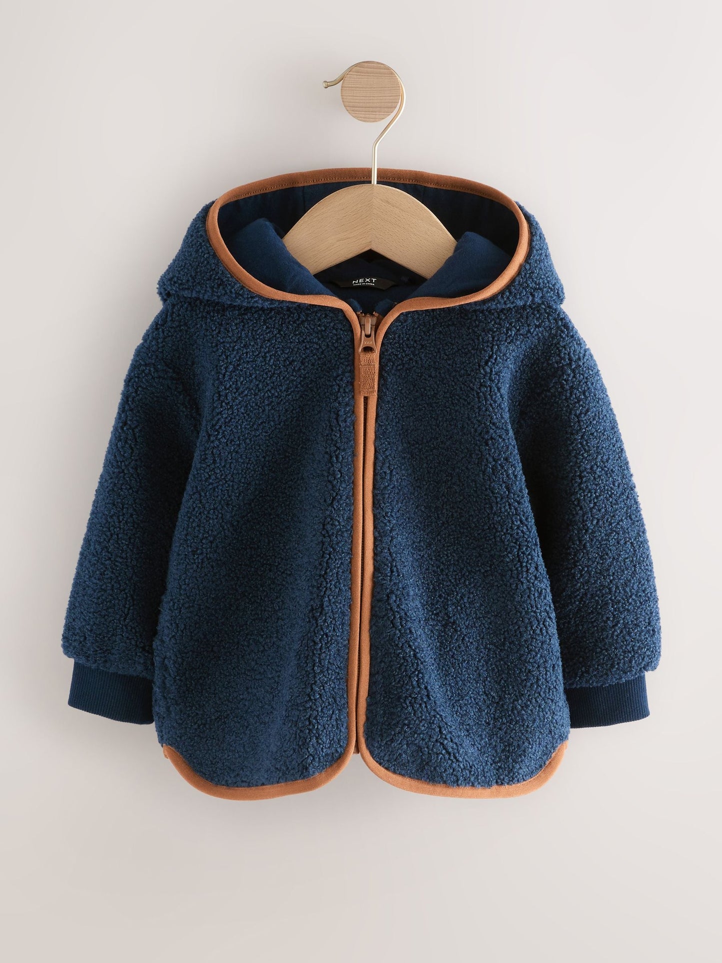 Navy Blue Hooded Fleece Zip Through Jacket (3mths-7yrs)