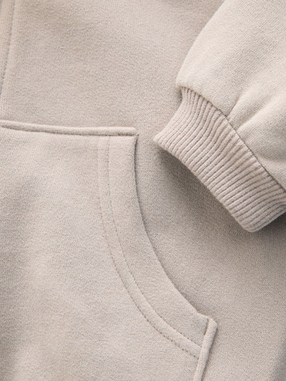 Stone Borg Lined Zip Through Hoodie (3mths-7yrs)