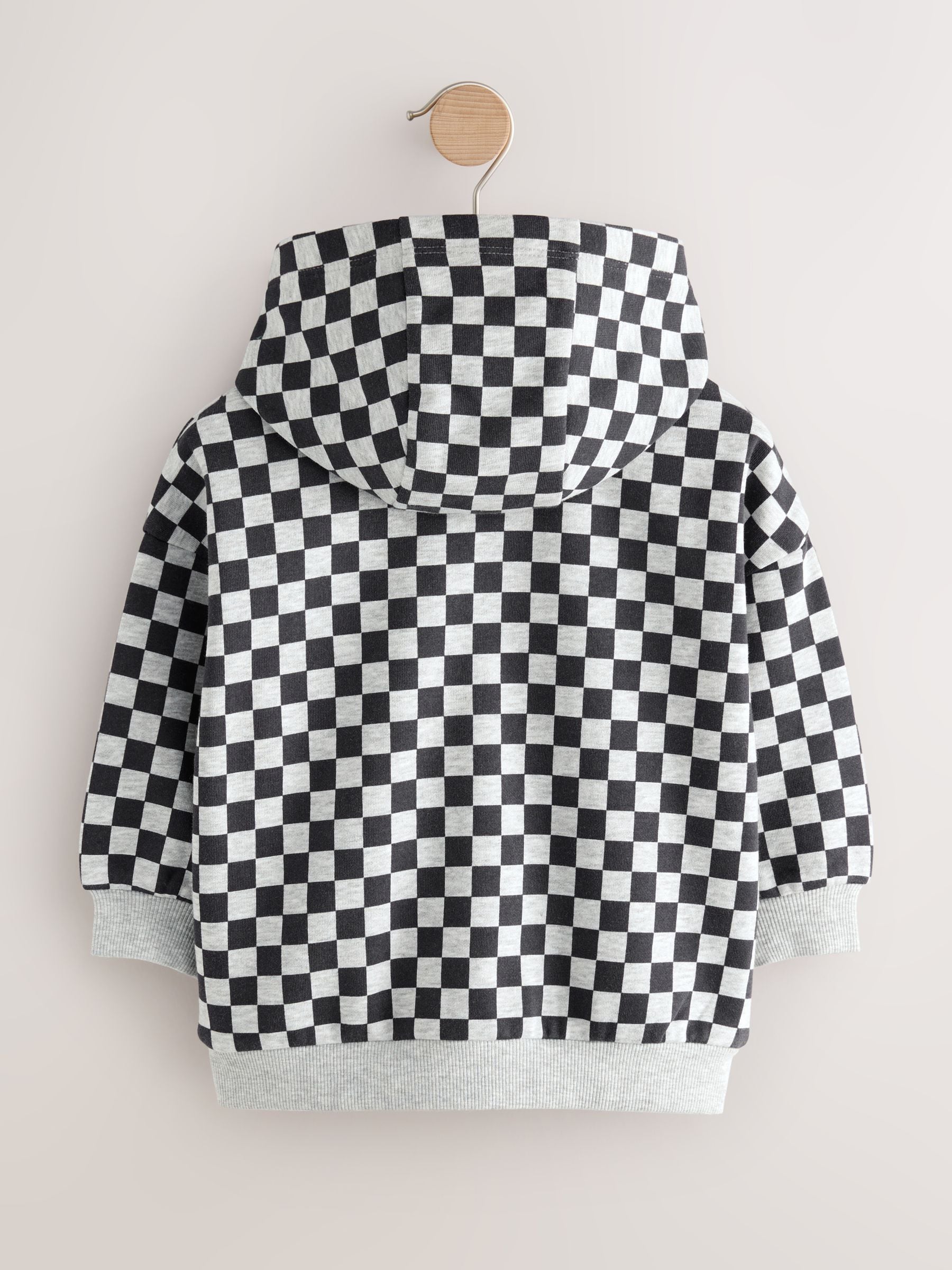 Dsiney Kidz - Black White Checkerboard Zip Through Hoodie (3mths-7yrs) image 2