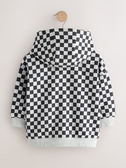 Dsiney Kidz - Black White Checkerboard Zip Through Hoodie (3mths-7yrs) image 2