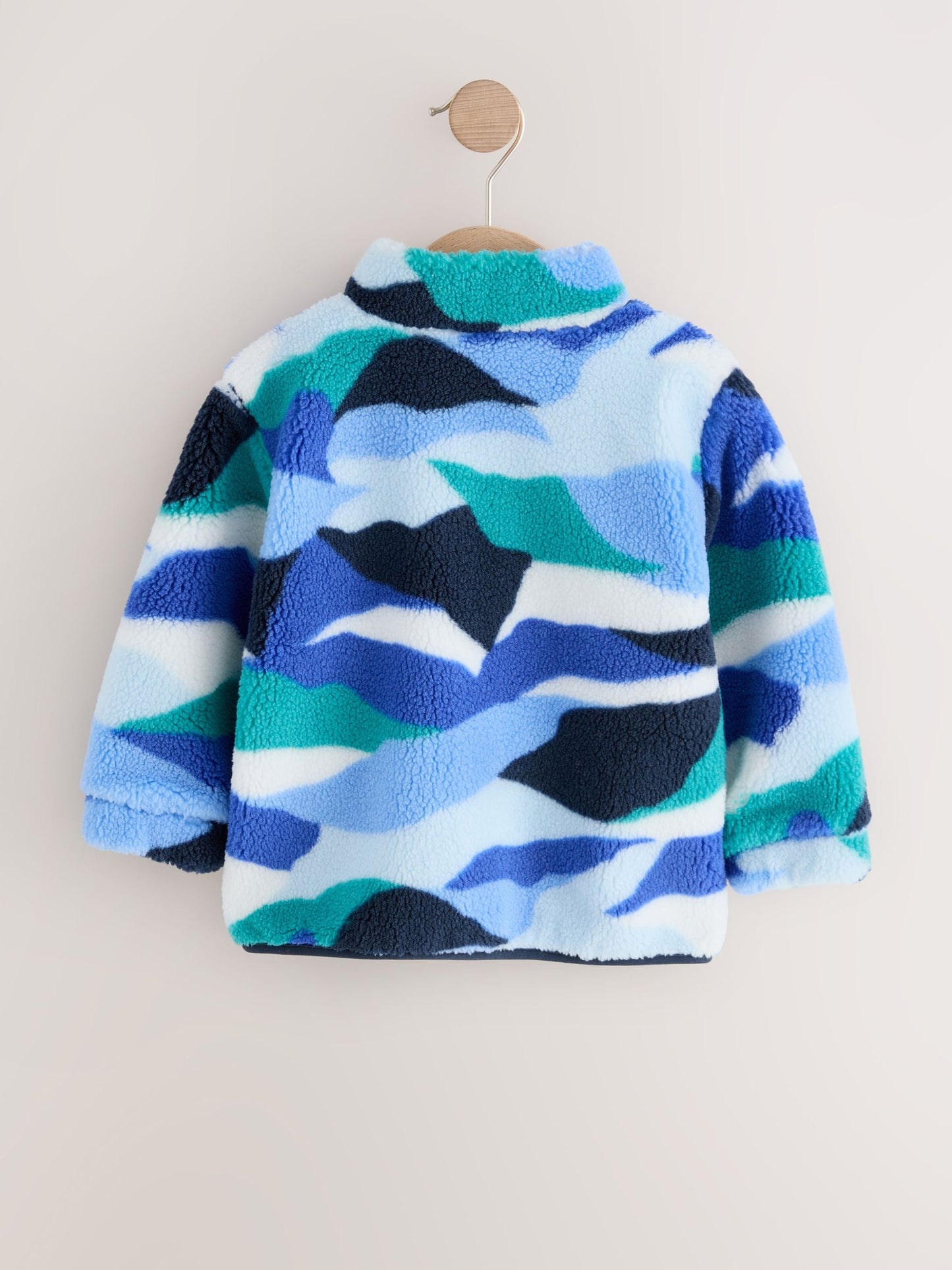 Blue/White Patterned Zip Through Fleece (3mths-7yrs)