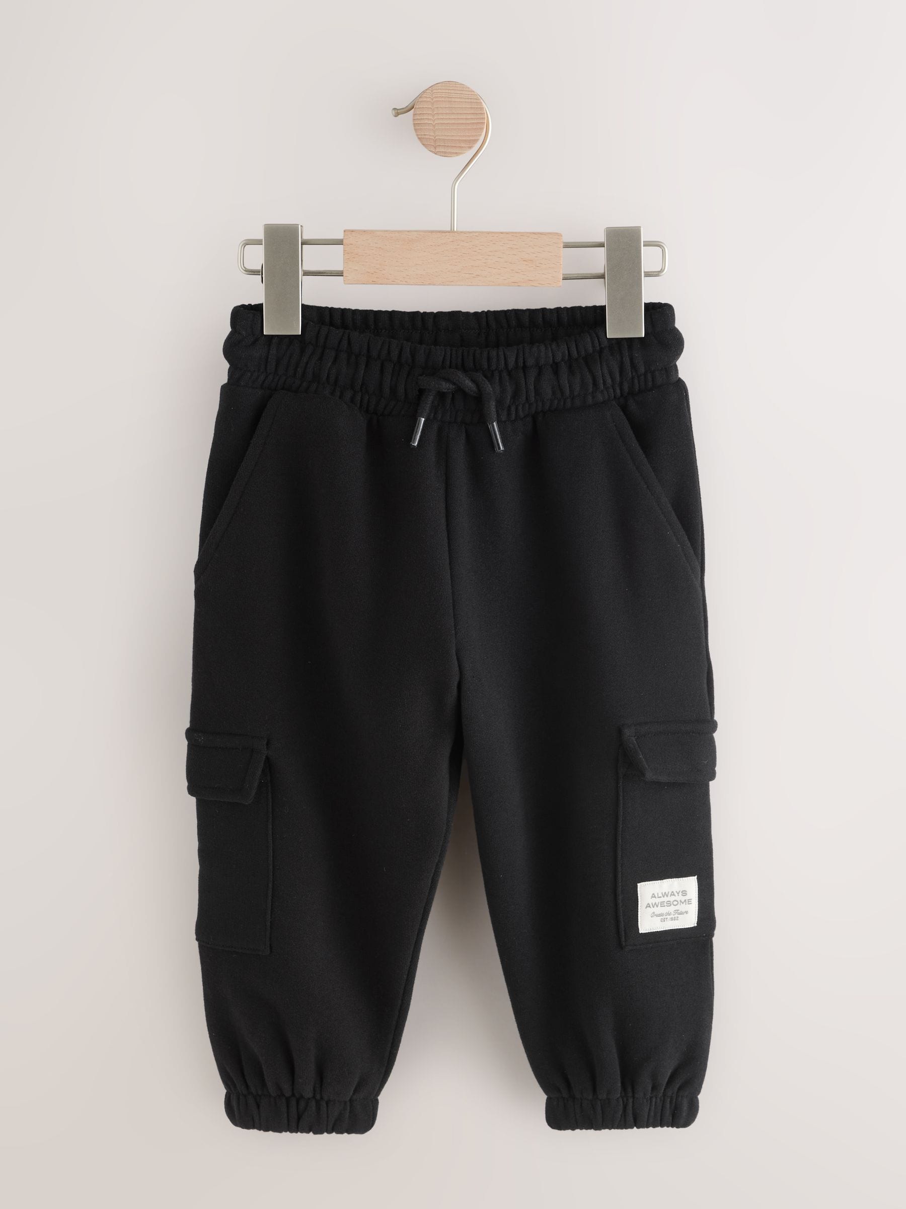 Black Soft Touch Jersey Utility Joggers (3mths-7yrs) image 1