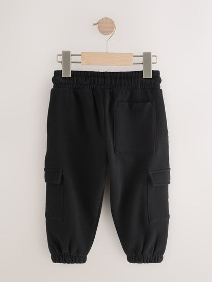 Black Soft Touch Jersey Utility Joggers (3mths-7yrs) image 2
