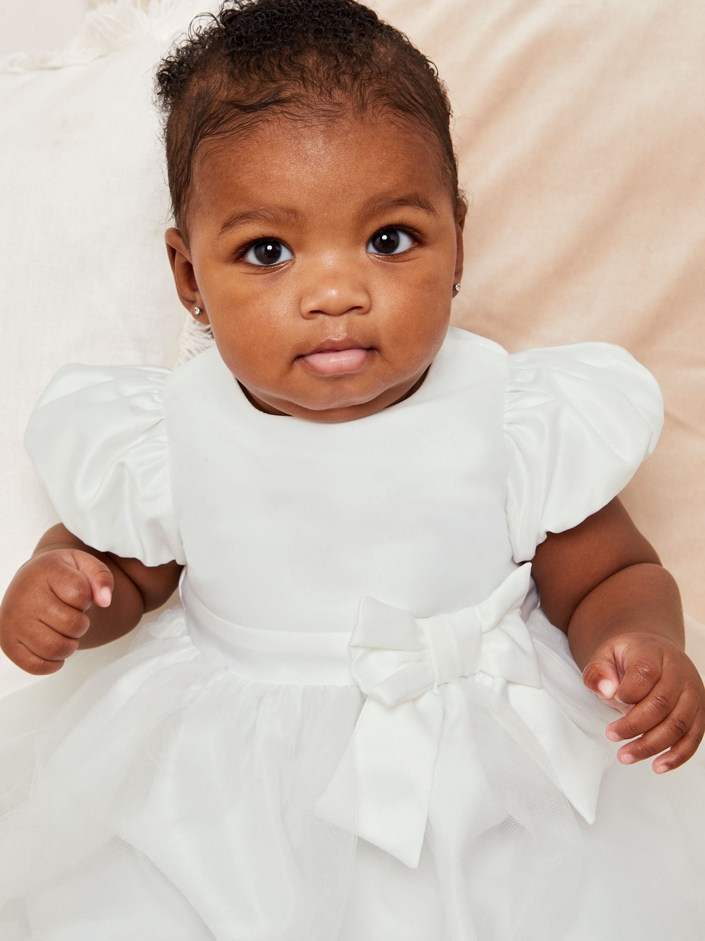 Lipsy Ivory Baby Puff Sleeve Occasion Dress (0mths-2yrs) image 4