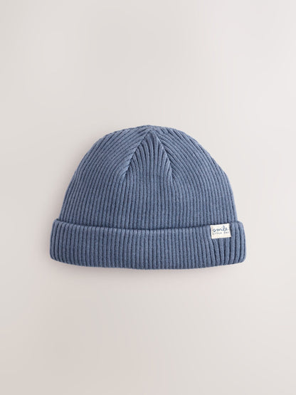 Blue 2 Pack Baby Beanie Knitted Hats image 3