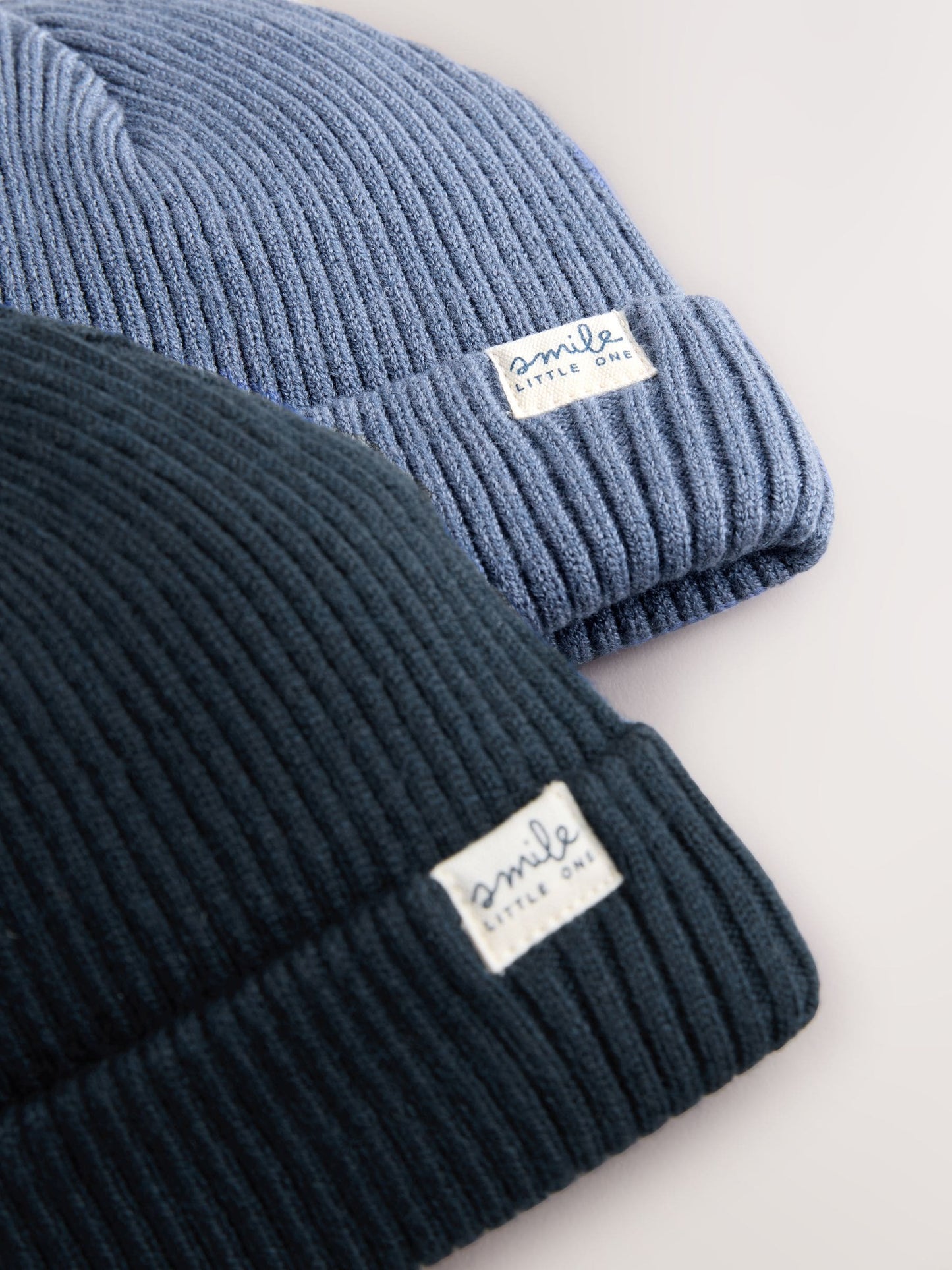 Blue 2 Pack Baby Beanie Knitted Hats image 4
