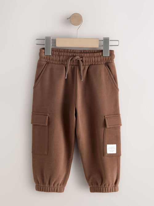 Chocolate Brown Soft Touch Jersey Utility Joggers (3mths-7yrs) image 1