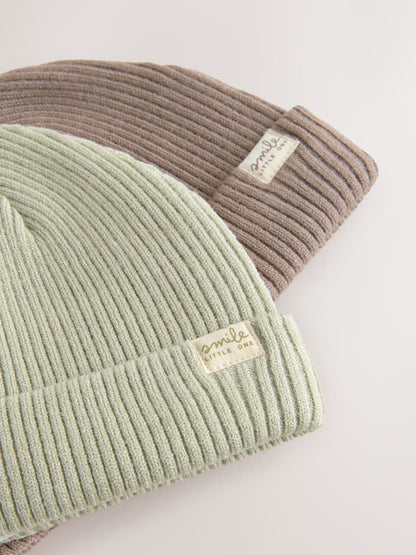 Minerals 2 Pack Baby Beanie Knitted Hats (0mths-2yrs) image 5