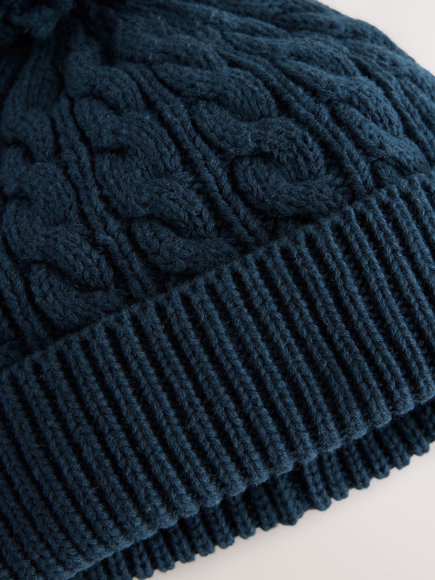 Navy Baby Knitted Hat With Pom (0mths-2yrs)