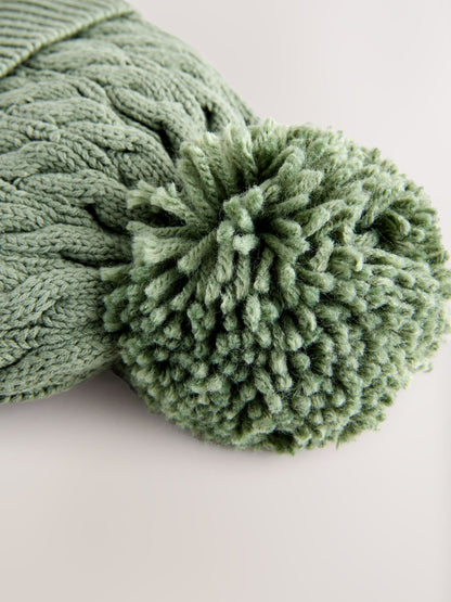 Green Baby Knitted Hat With Pom (0mths-2yrs) - image 3