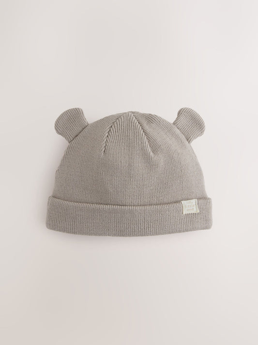 Neutral/Tan 2pack Rib Baby Beanie image 2