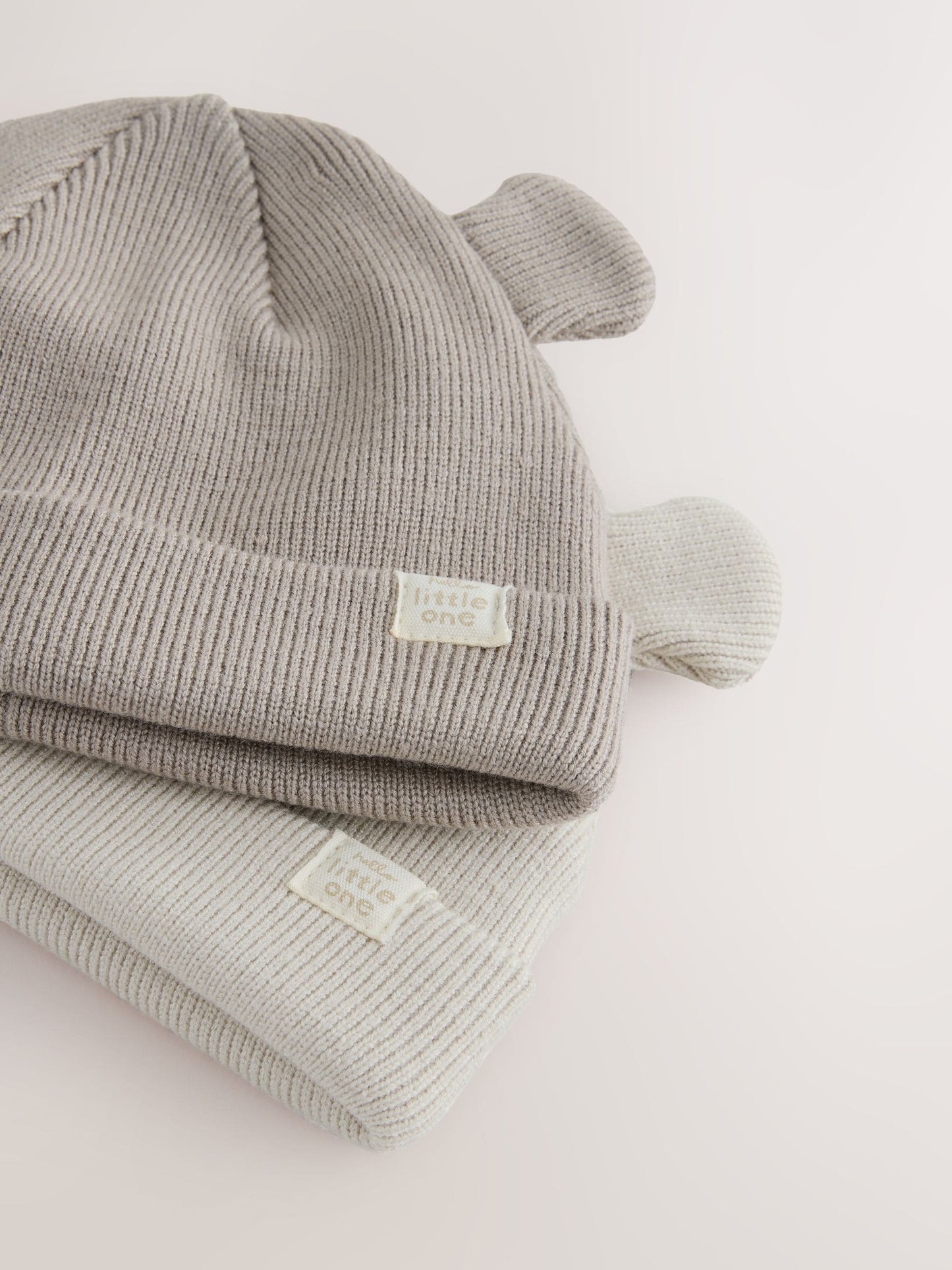 Neutral/Tan 2pack Rib Baby Beanie image 4