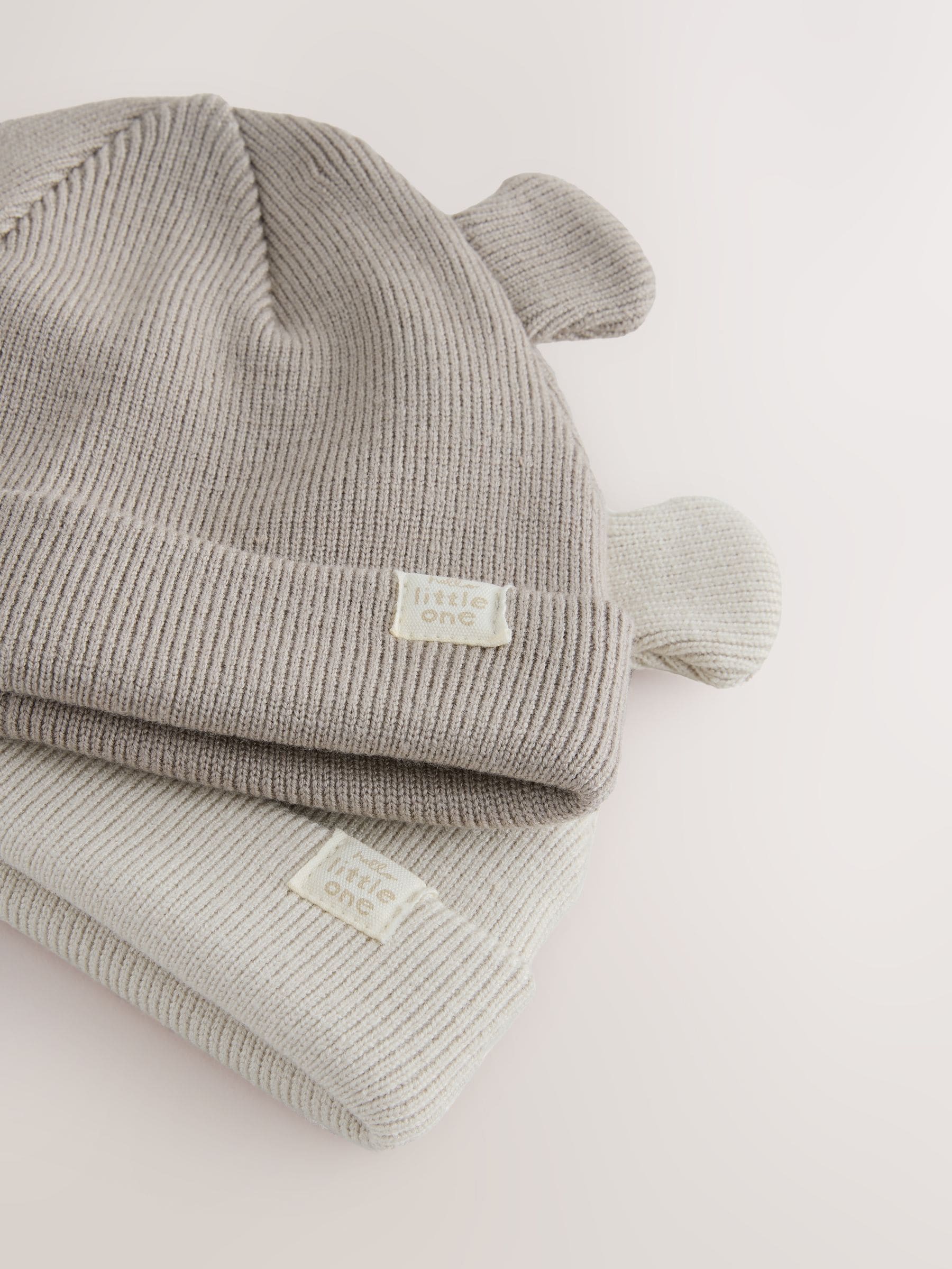 Neutral/Tan 2pack Rib Baby Beanie image 4