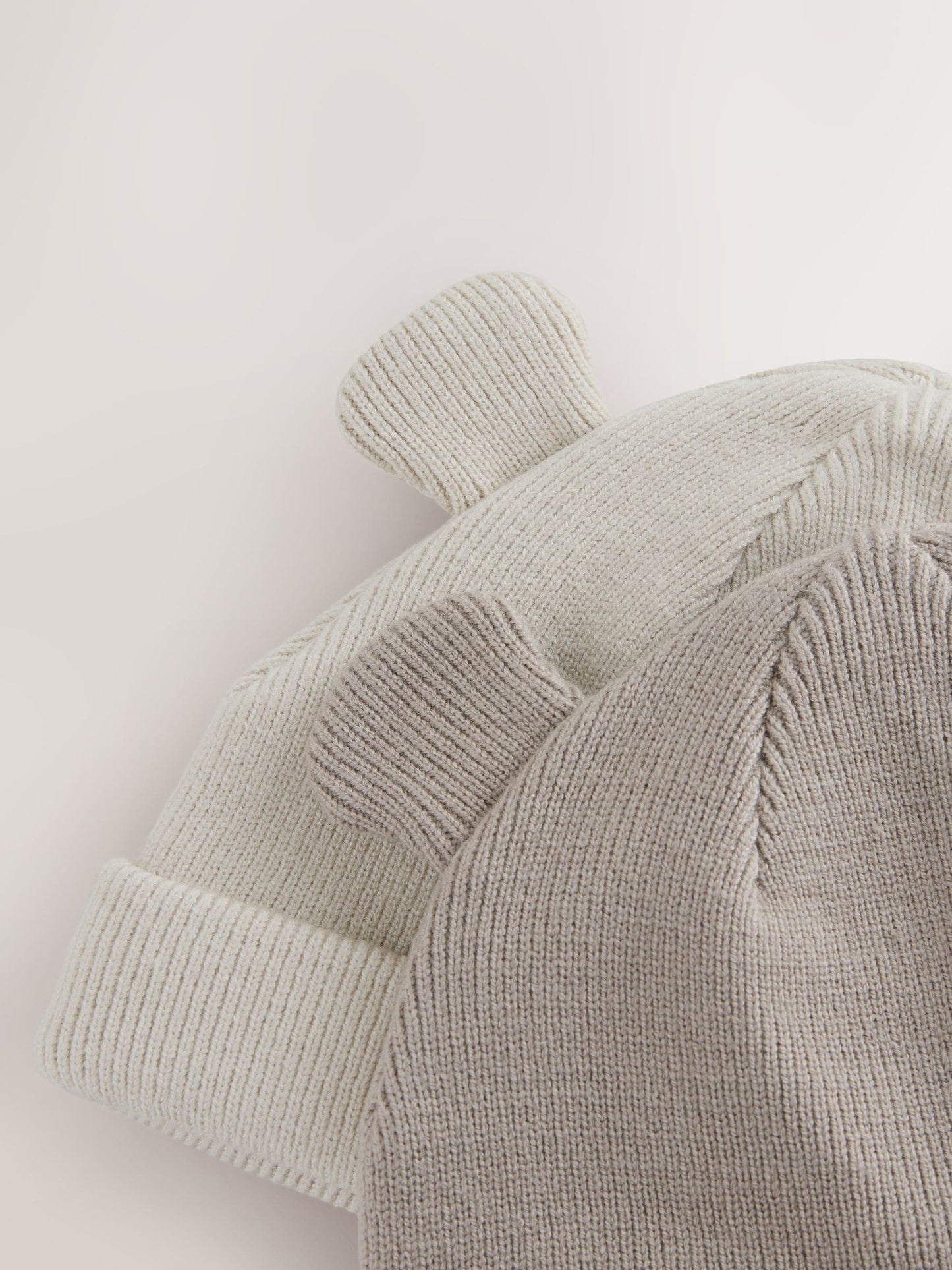 Neutral/Tan 2pack Rib Baby Beanie image 5