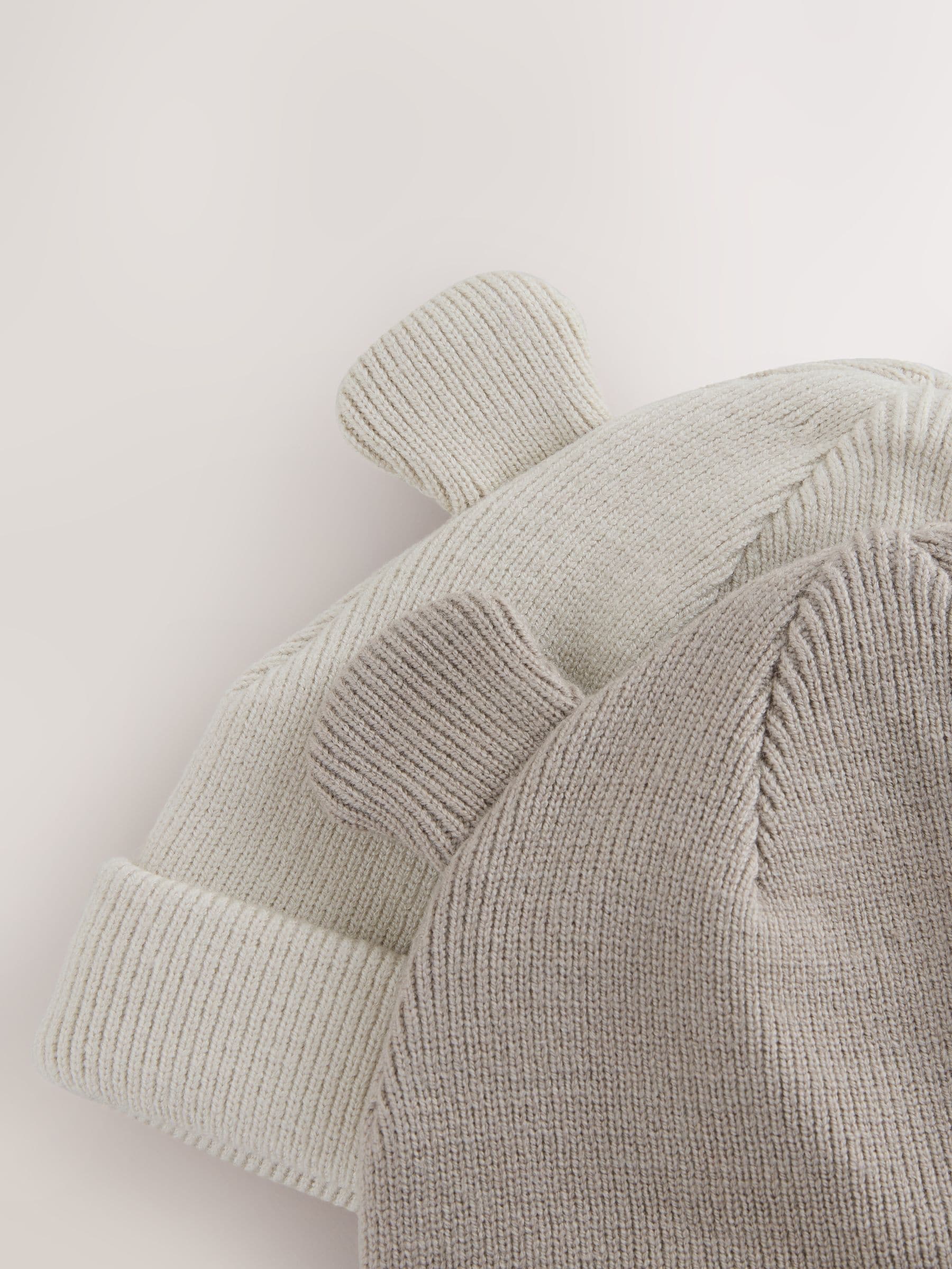 Neutral/Tan 2pack Rib Baby Beanie image 5