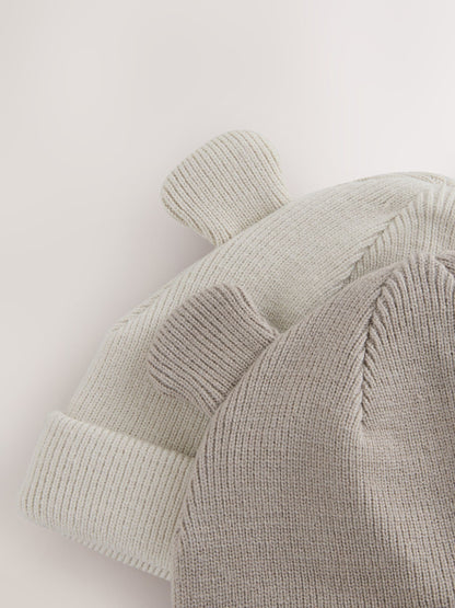 Neutral/Tan 2pack Rib Baby Beanie image 5