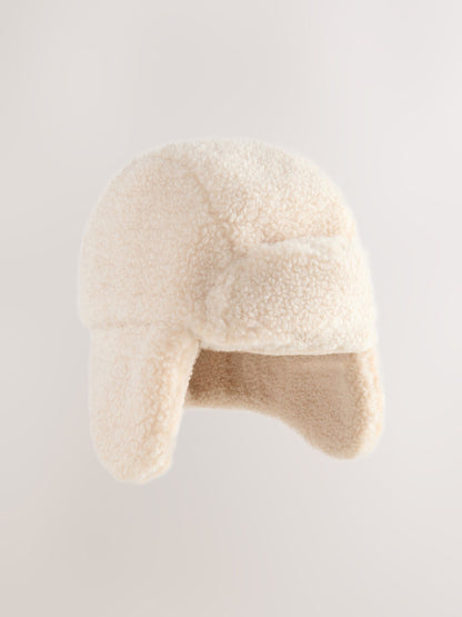 Beige Borg Trapper Baby Hat image 1
