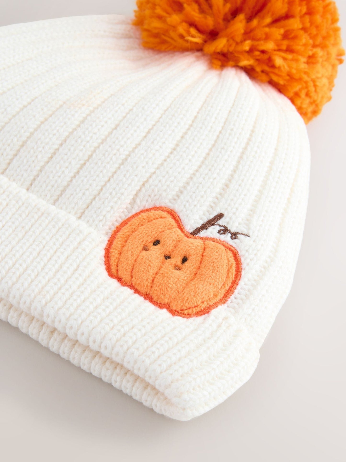 Orange Pumpkin Baby Knitted Pom Beanie Hat