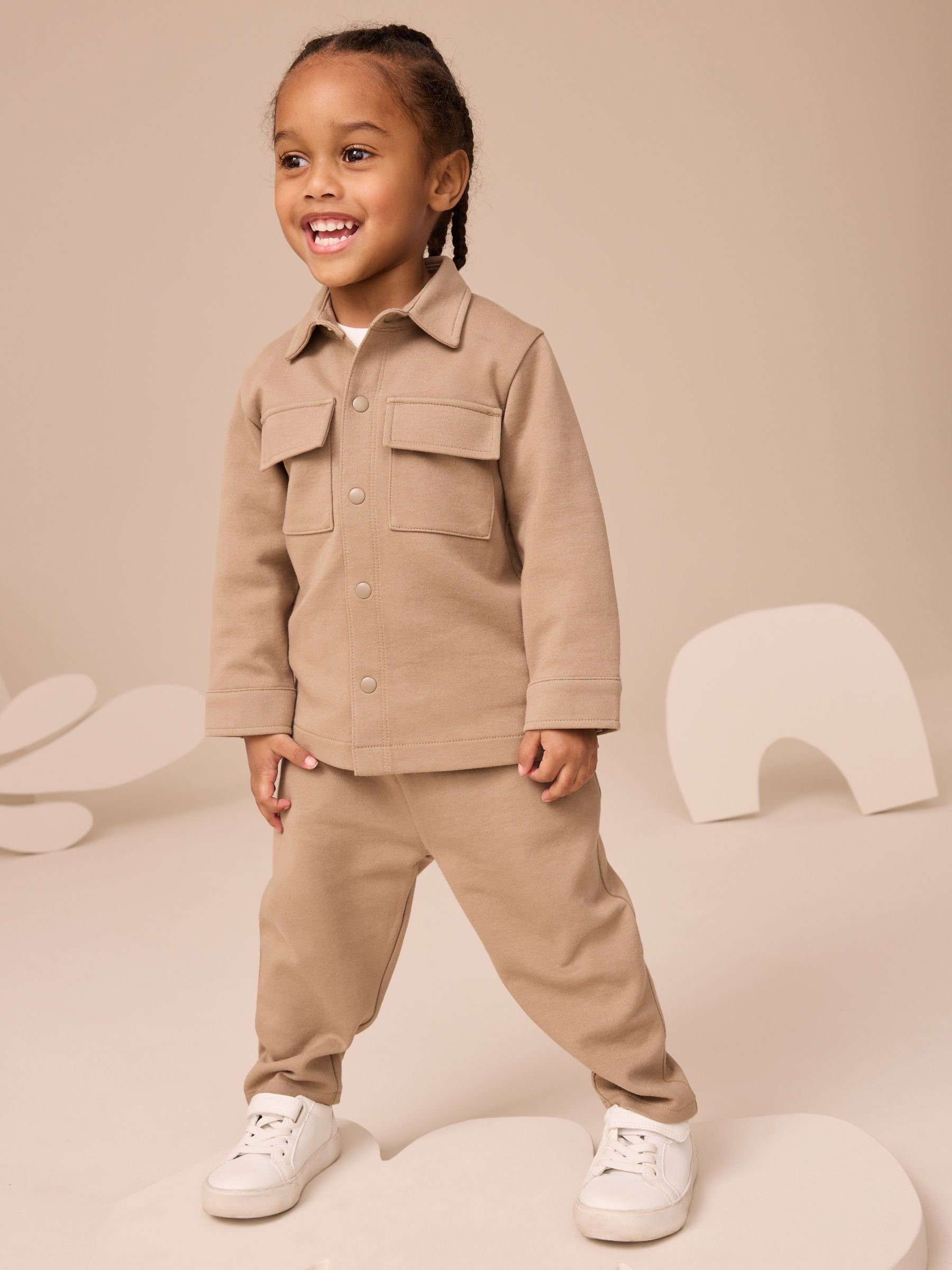 Tan Brown T-Shirt And Joggers 3 Piece Set (3mths-7yrs) image 1