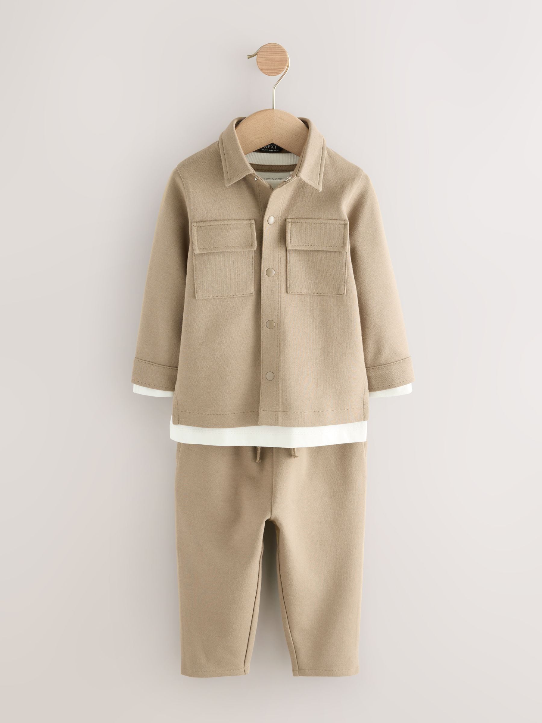 Tan Brown T-Shirt And Joggers 3 Piece Set (3mths-7yrs) image 5