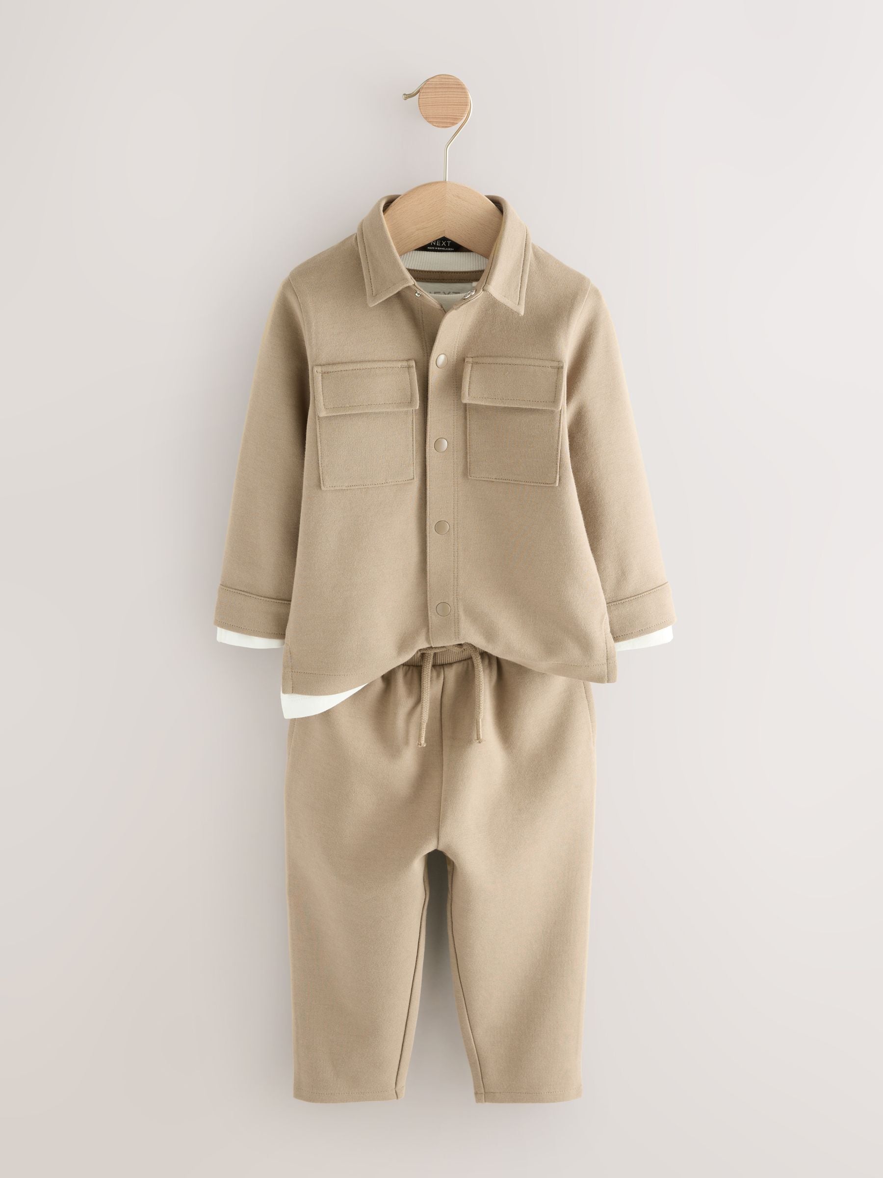 Tan Brown T-Shirt And Joggers 3 Piece Set (3mths-7yrs) image 7