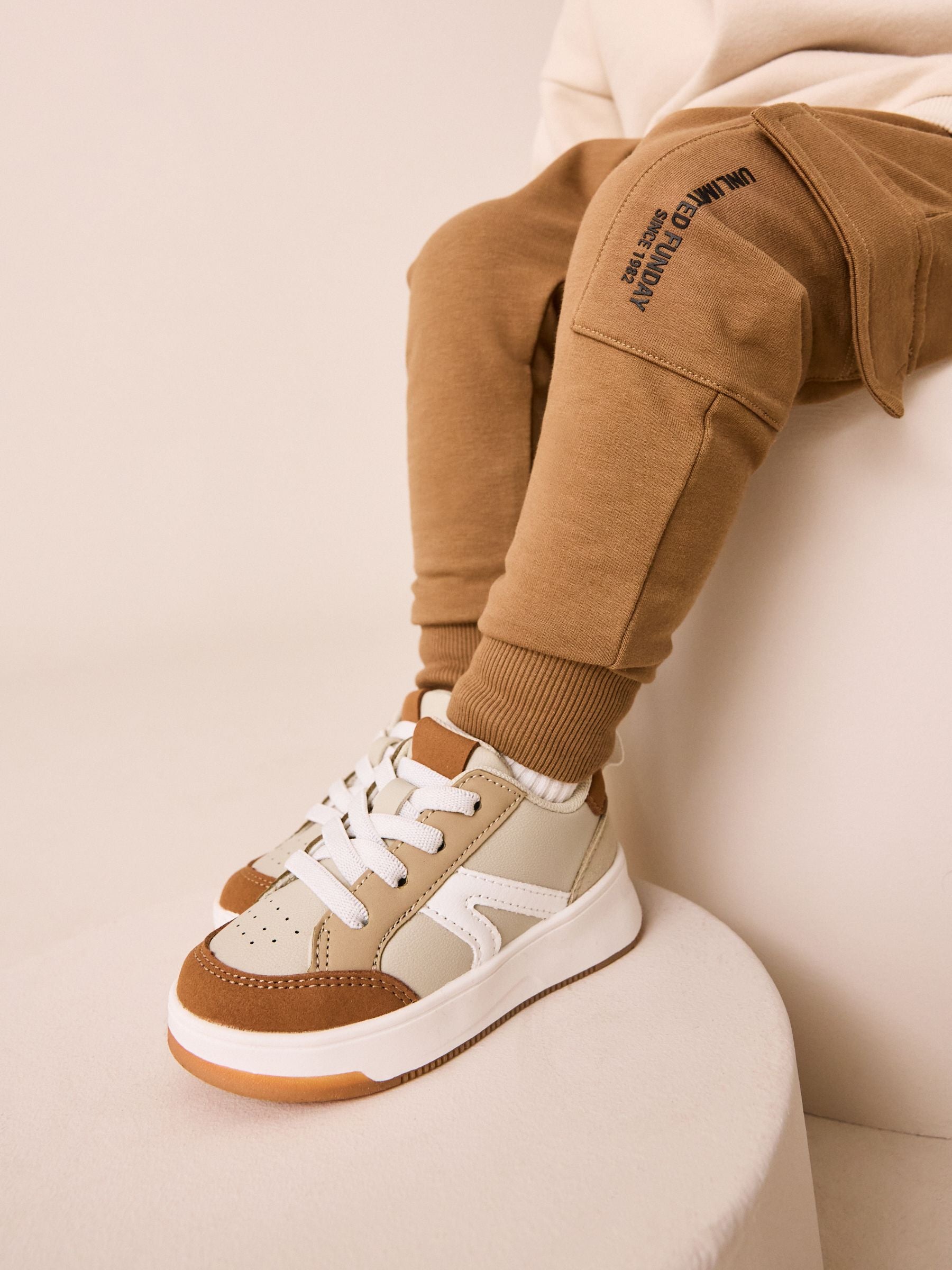 Ecru Off White Utility Sweatshirt and Super Skinny Joggers Set (3mths-7yrs) image 2