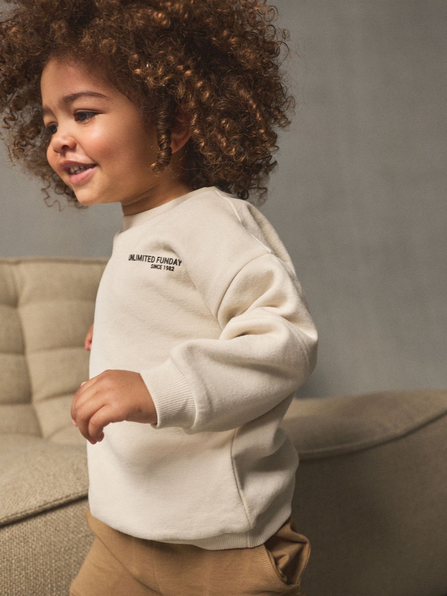 Ecru Off White Utility Sweatshirt and Super Skinny Joggers Set (3mths-7yrs) image 4