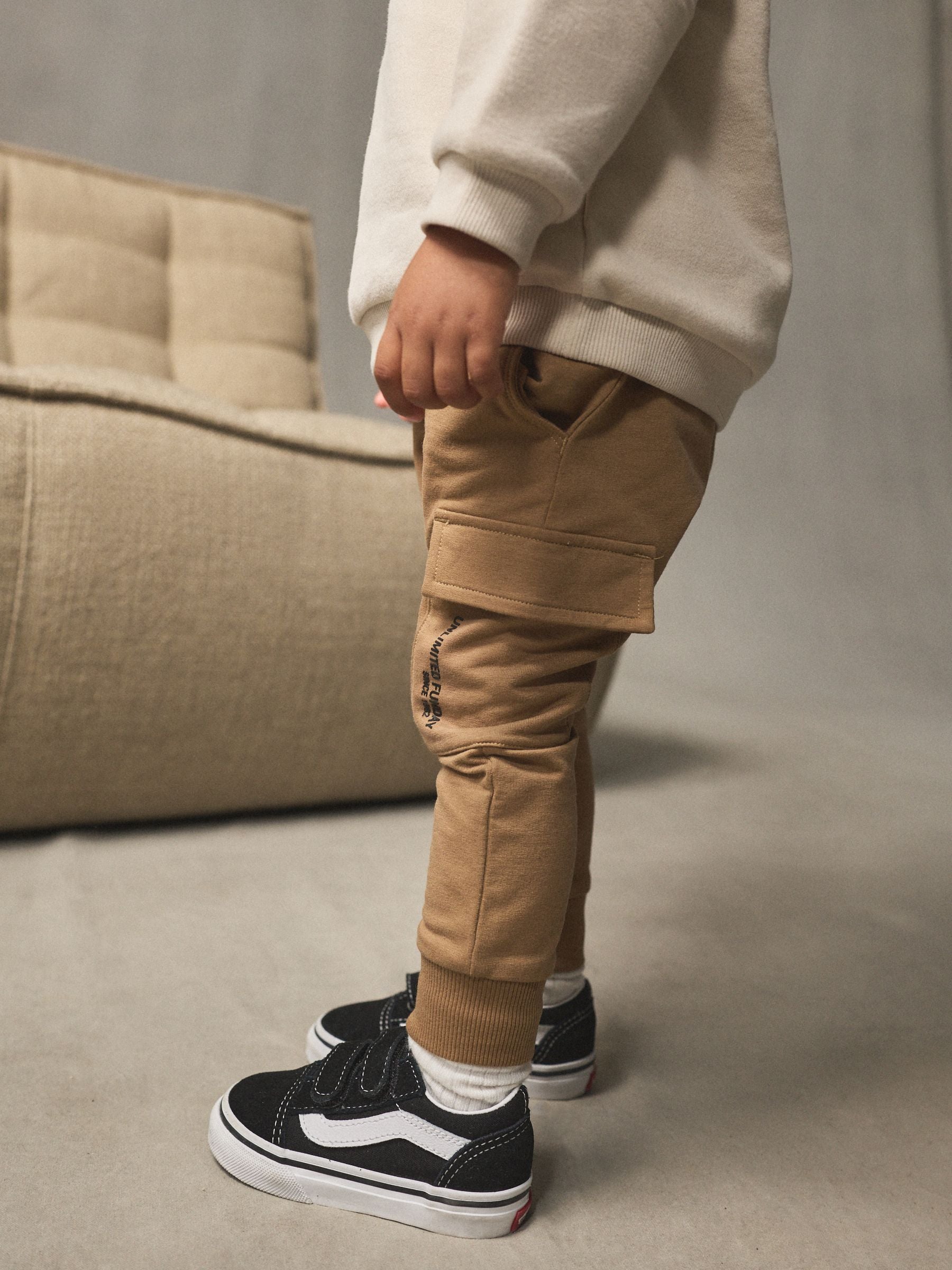 Ecru Off White Utility Sweatshirt and Super Skinny Joggers Set (3mths-7yrs) image 6