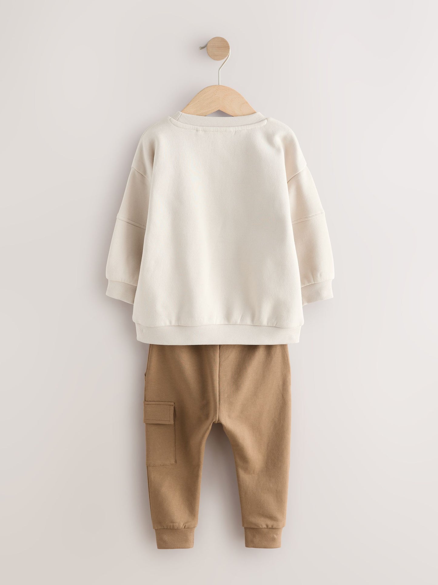 Ecru Off White Utility Sweatshirt and Super Skinny Joggers Set (3mths-7yrs) image 9