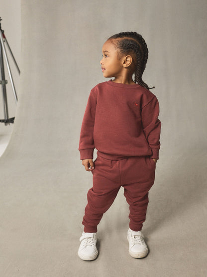 Burgundy Red Logo Sweatshirt And Joggers Set (3mths-7yrs) image 4