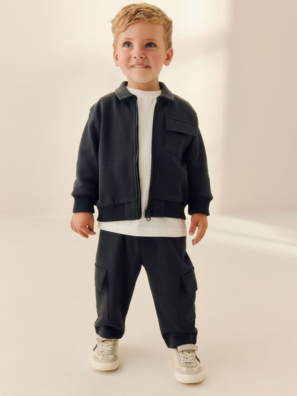 Charcoal Grey T-Shirt And Joggers 3 Piece Set (3mths-7yrs) image 1