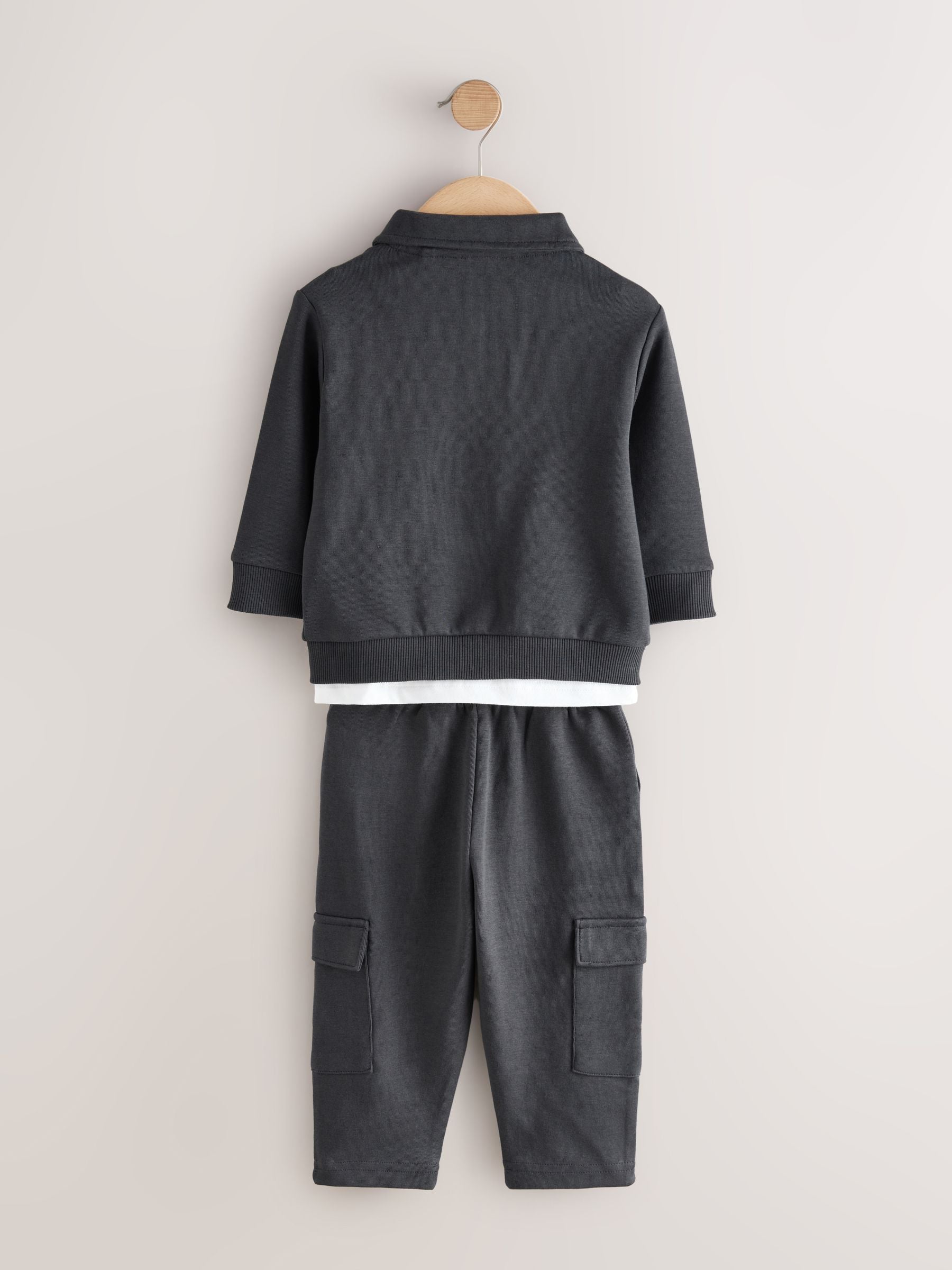 Charcoal Grey T-Shirt And Joggers 3 Piece Set (3mths-7yrs) image 6
