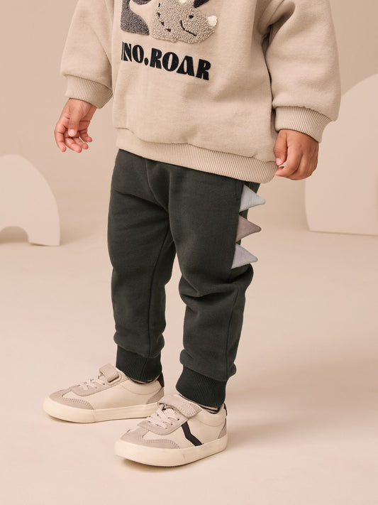 Grey and Charcoal Dinosaur Spike Single Sweatshirt and Joggers Set (3mths-7yrs) image 3