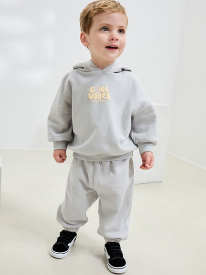 Light Blue Cool Vibes Printed Hoodie and Joggers Set (3mths-7yrs) image 3