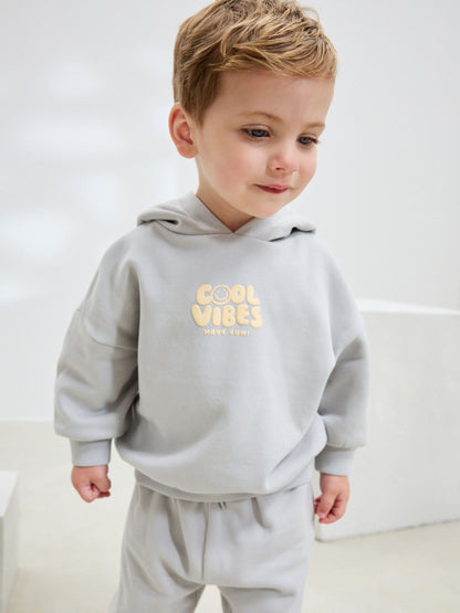 Light Blue Printed Hoodie and Joggers Set (3mths-7yrs)