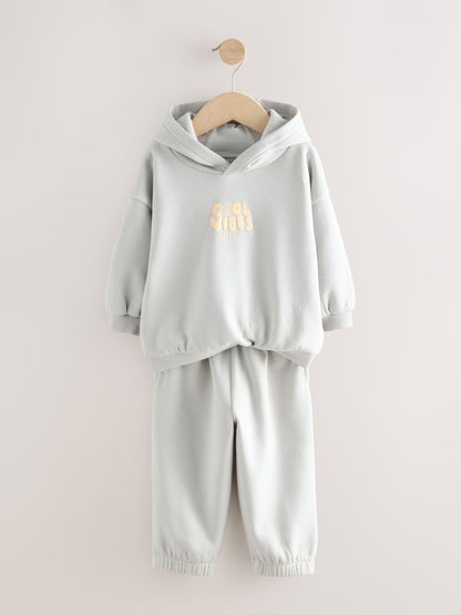 Light Blue Printed Hoodie and Joggers Set (3mths-7yrs)